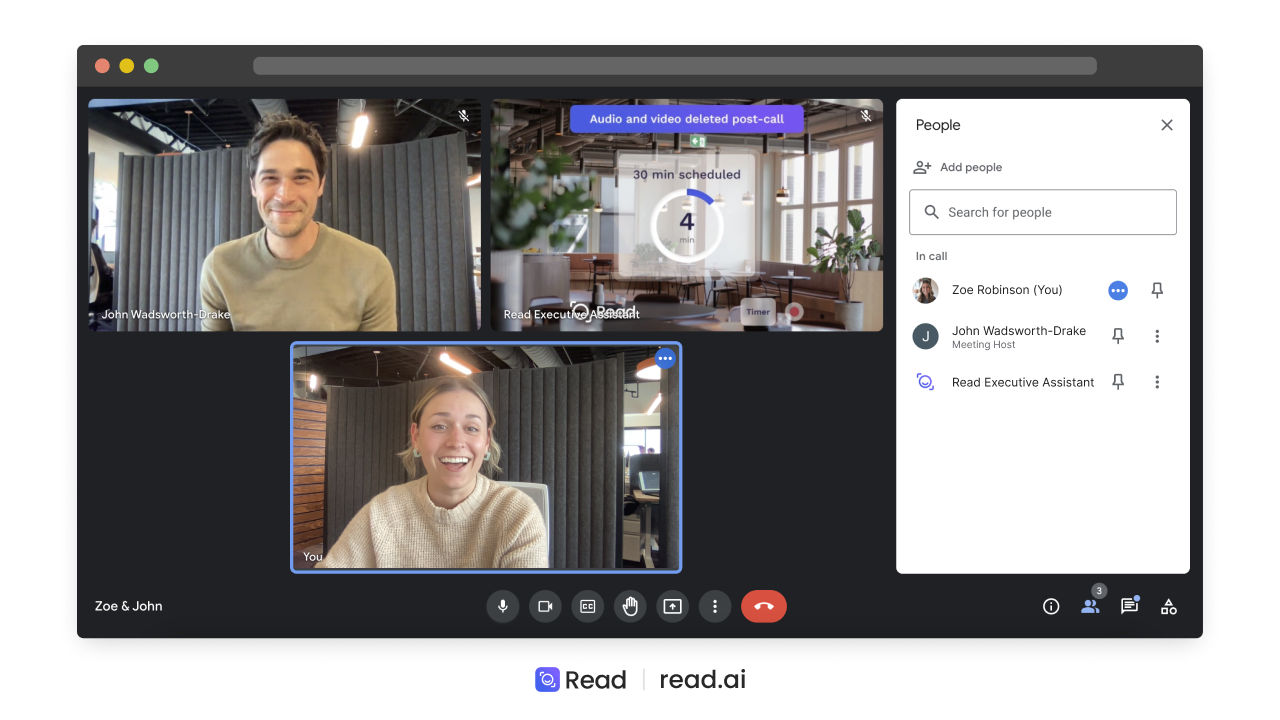 Free Transcription for Google Meet with Reactions from Read