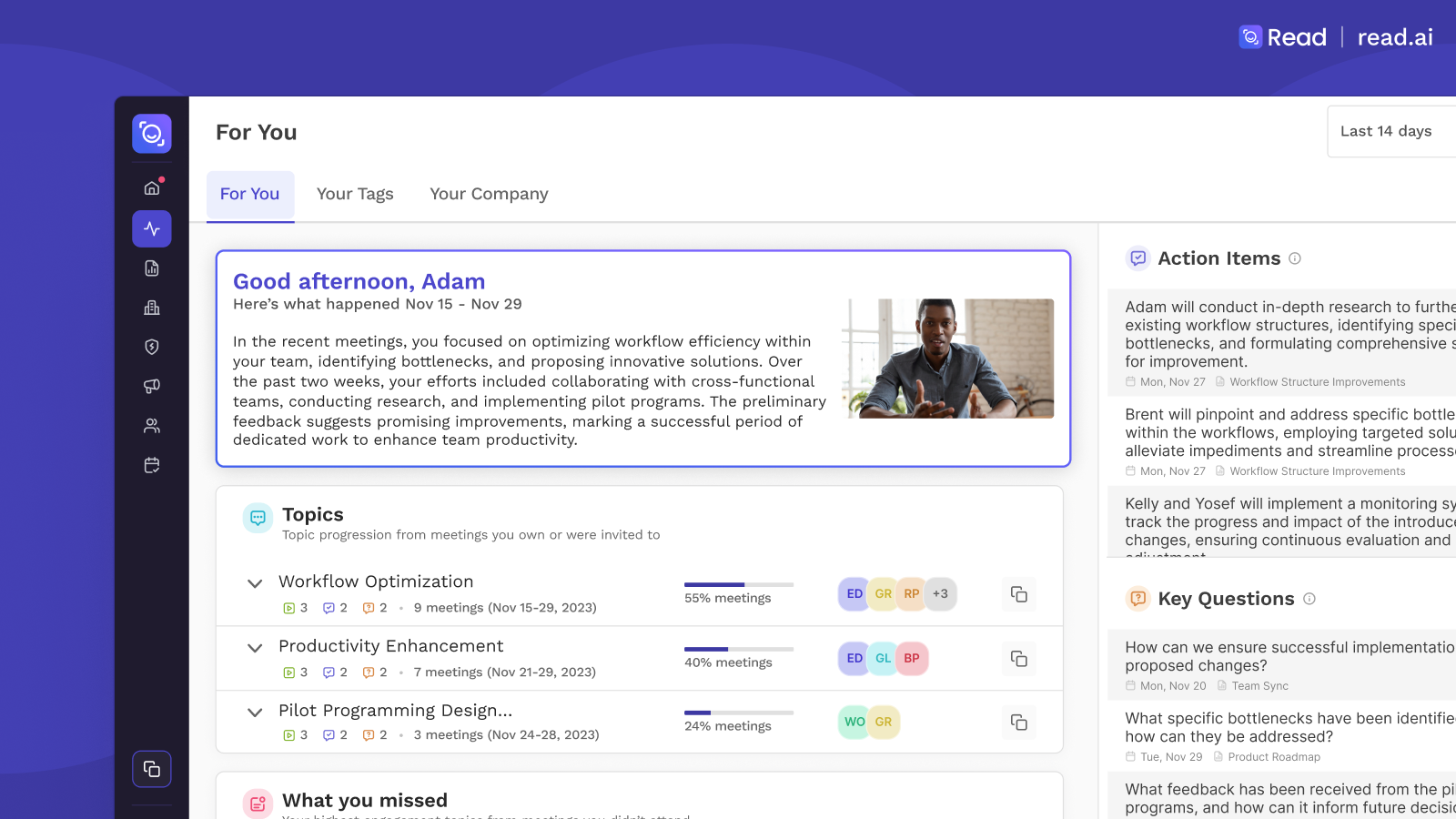 Automated Meeting Q&A, Real-Time Action Items, Large Meeting Models ...