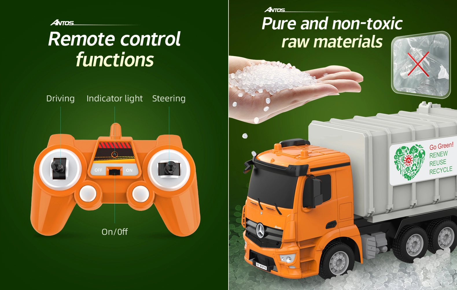 Mercedes Benz Antos Garbage Truck Double E Toys