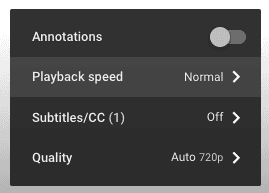 YouTube Playback speed Normal