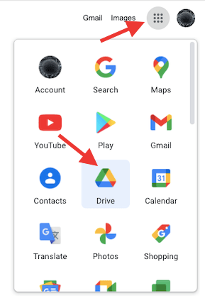 Log into Google Drive account