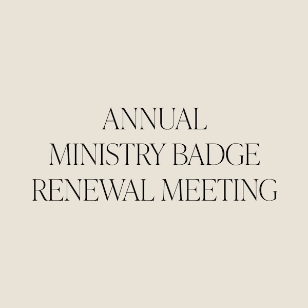 Annual Ministry Badge Renewal Meeting Jan 18, 2024 Bethel Calendar