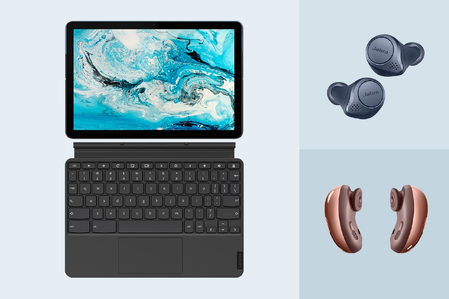 Cool tech gadgets for 2021 include the latest wireless earbuds and a tablet/laptop hybrid.