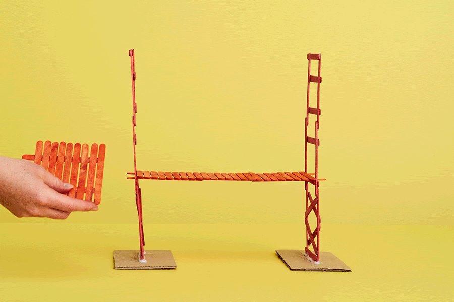 Crafts for kids like this Golden Gate Bridge construction project are great ways to keep the kids busy this school holidays.