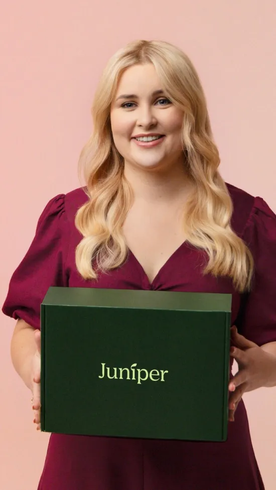 Woman Holding A juniper Box