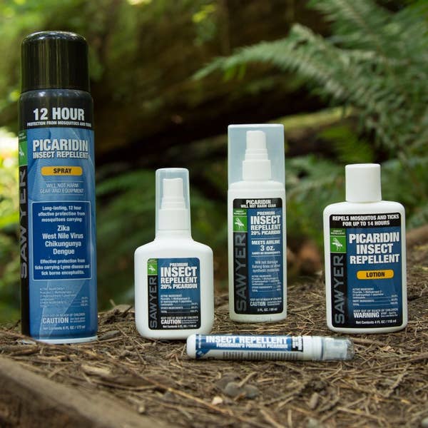 Picaridin bottle and other Sawyer insect repellent lotion