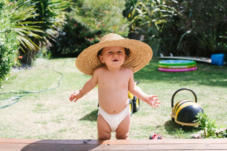 Toddler in hat