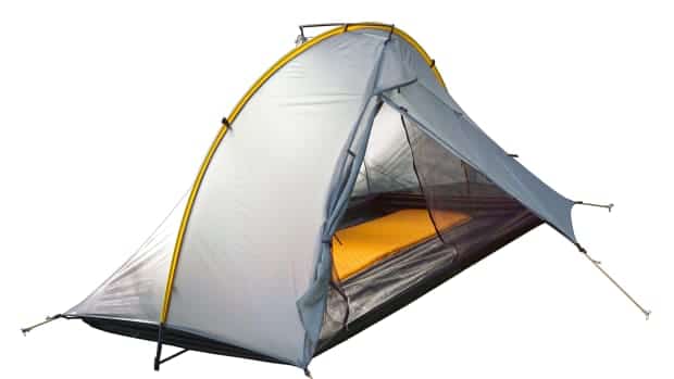 A tent with sleeping pad inside