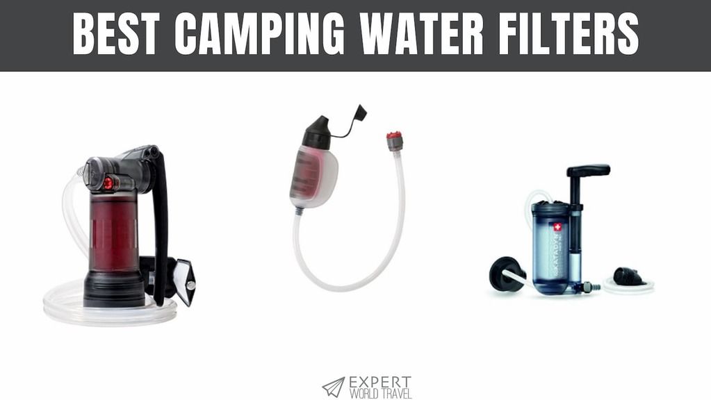 Three water filters and the text best camping water filters