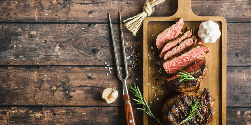 A rib roast on a cutting board