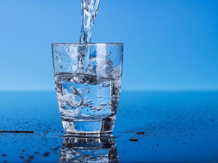 Water being poured into glass