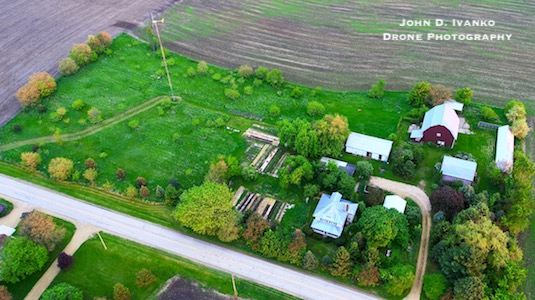 Drone photo of farmstead property