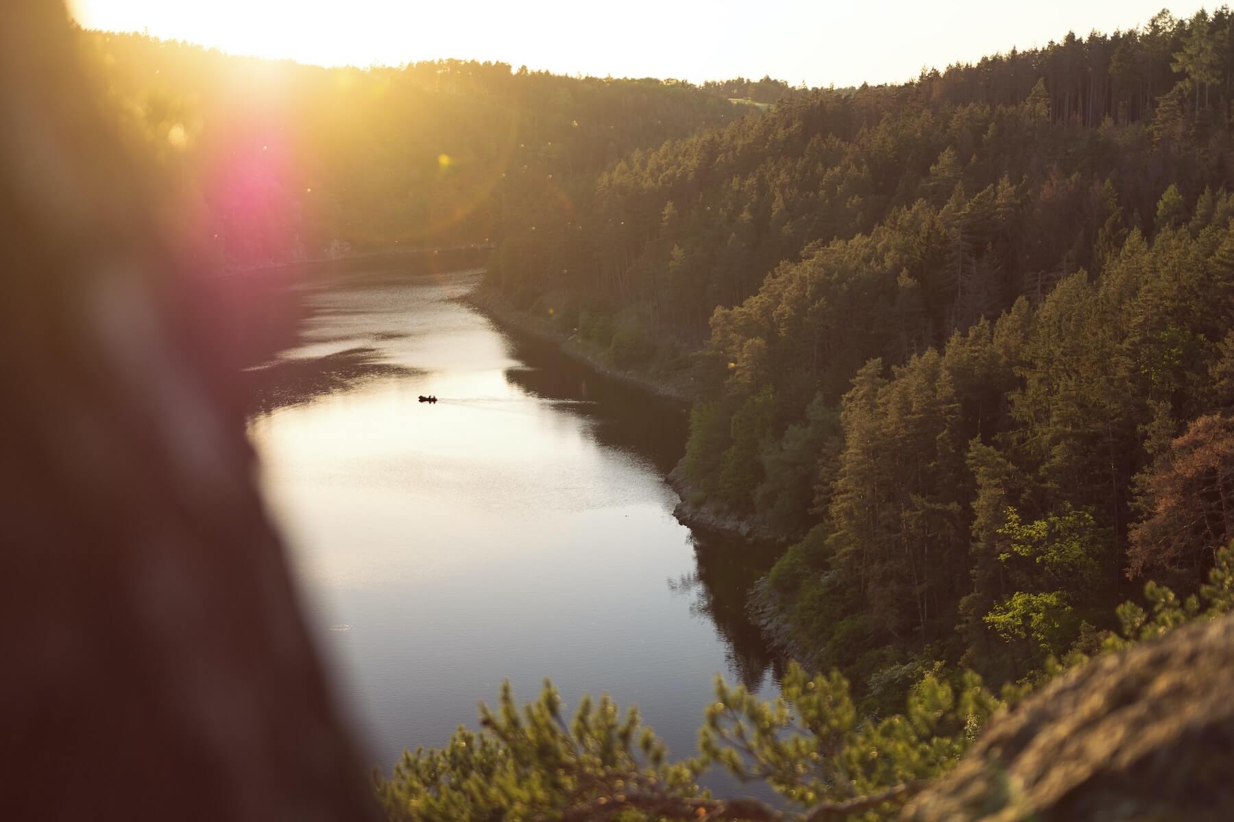 photo forested landscape overlooking a river at sunset nursing and photography