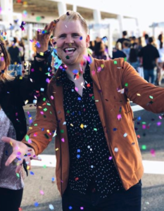 trusted nurse madison sackett celebrating with confetti