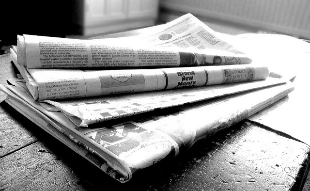 newspapers stack