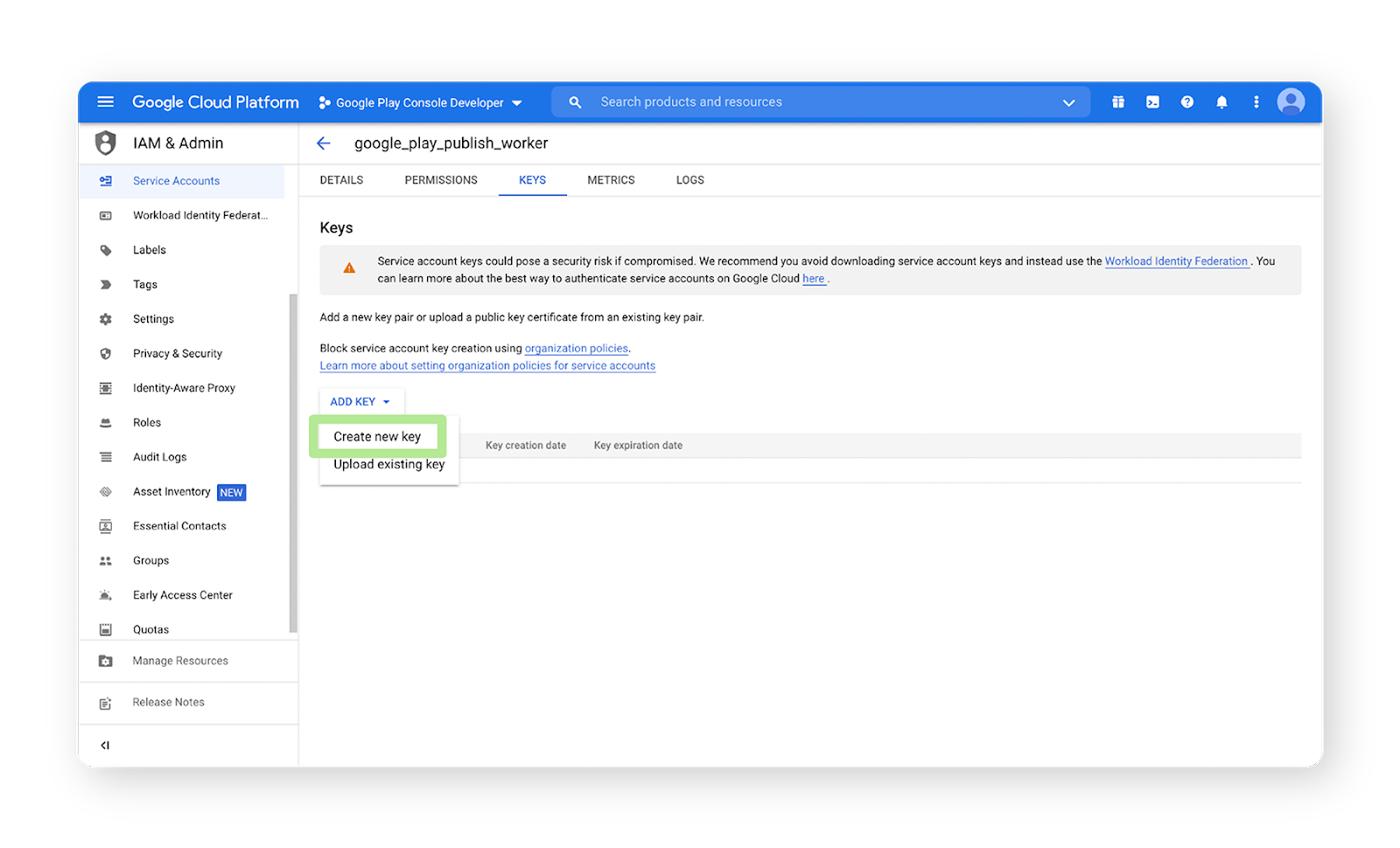 Generating your JSON key for mobile apps | Narmi