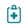 Clipboard with medical cross icon