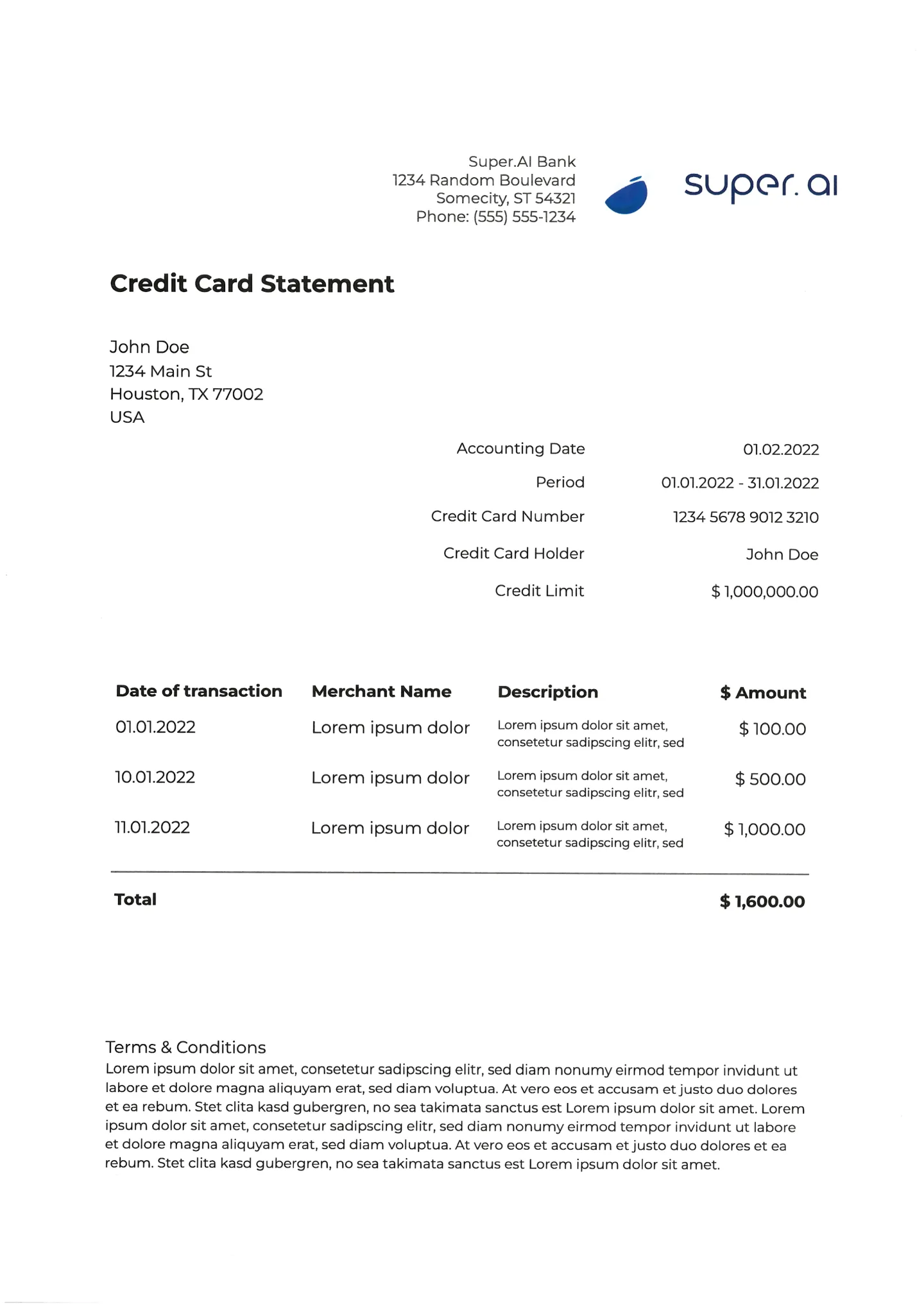 AI Document Redaction super.AI Intelligent Document Processing (IDP)