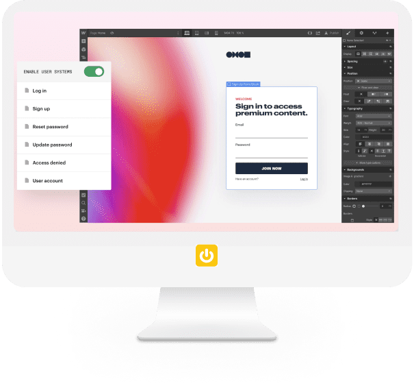Espace membre sur un site webflow