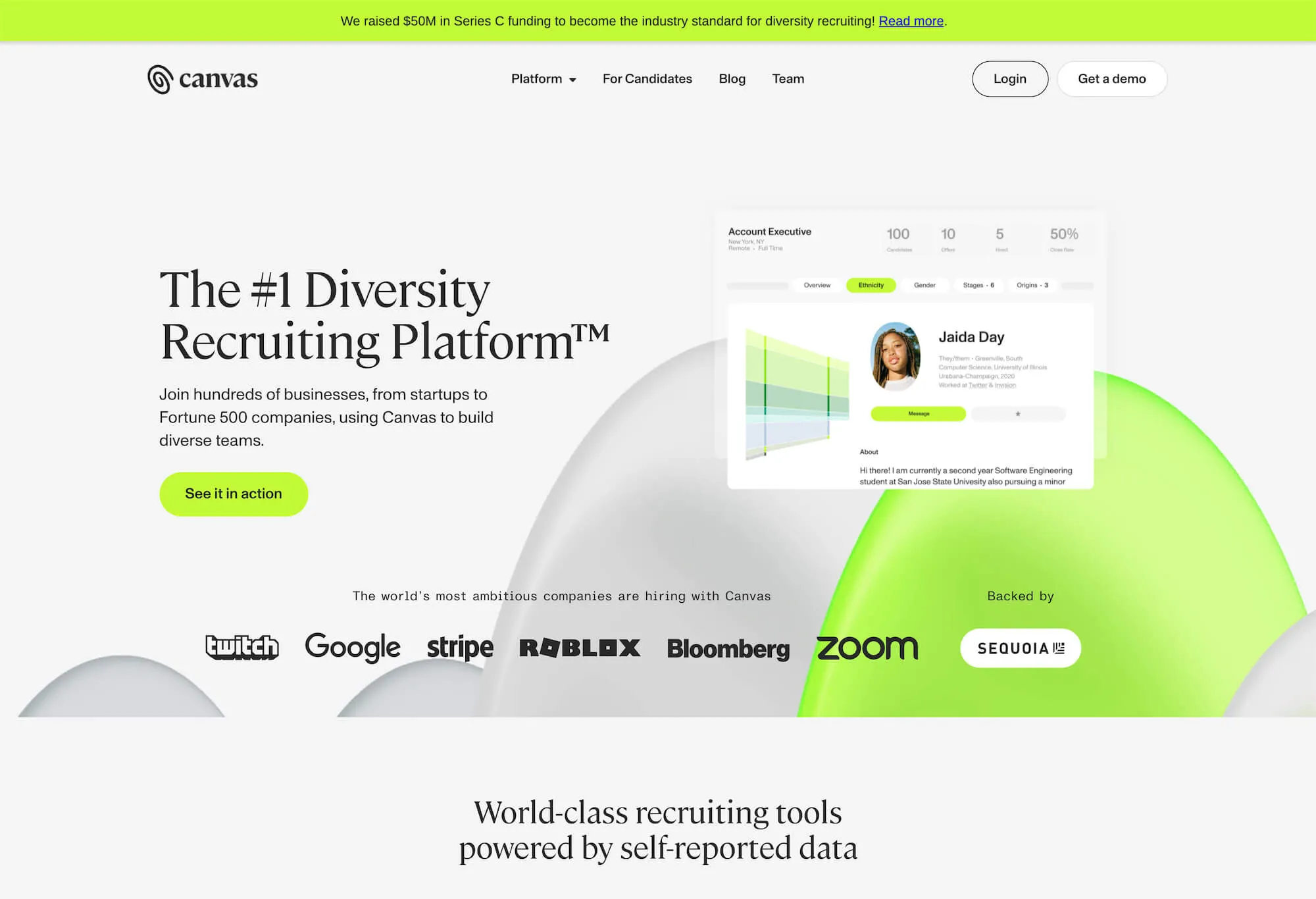 Interface d'un site web développé sur Webflow