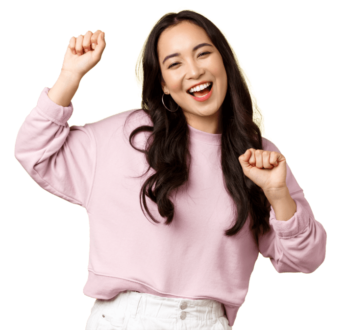An happy women smiling