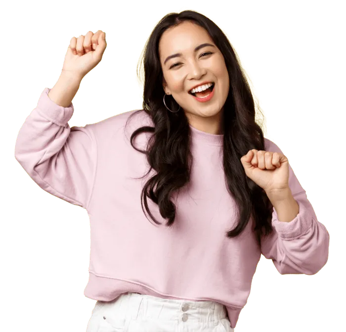 An happy women smiling