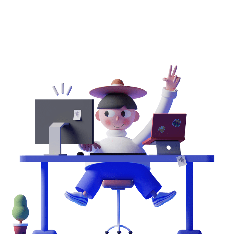 Illustration 3d d'un webdesigner