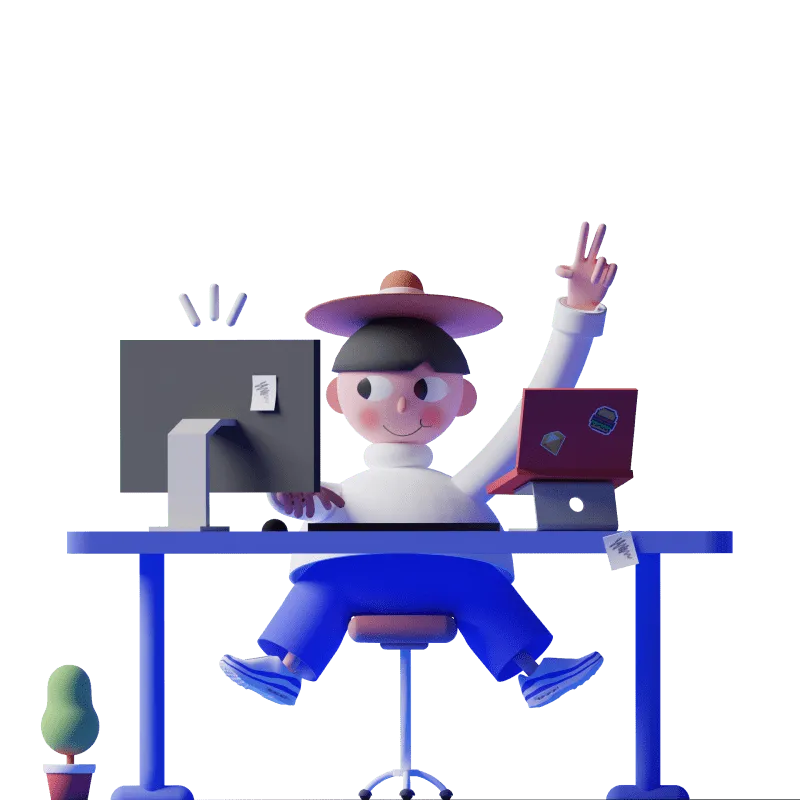 Illustration 3d d'un webdesigner