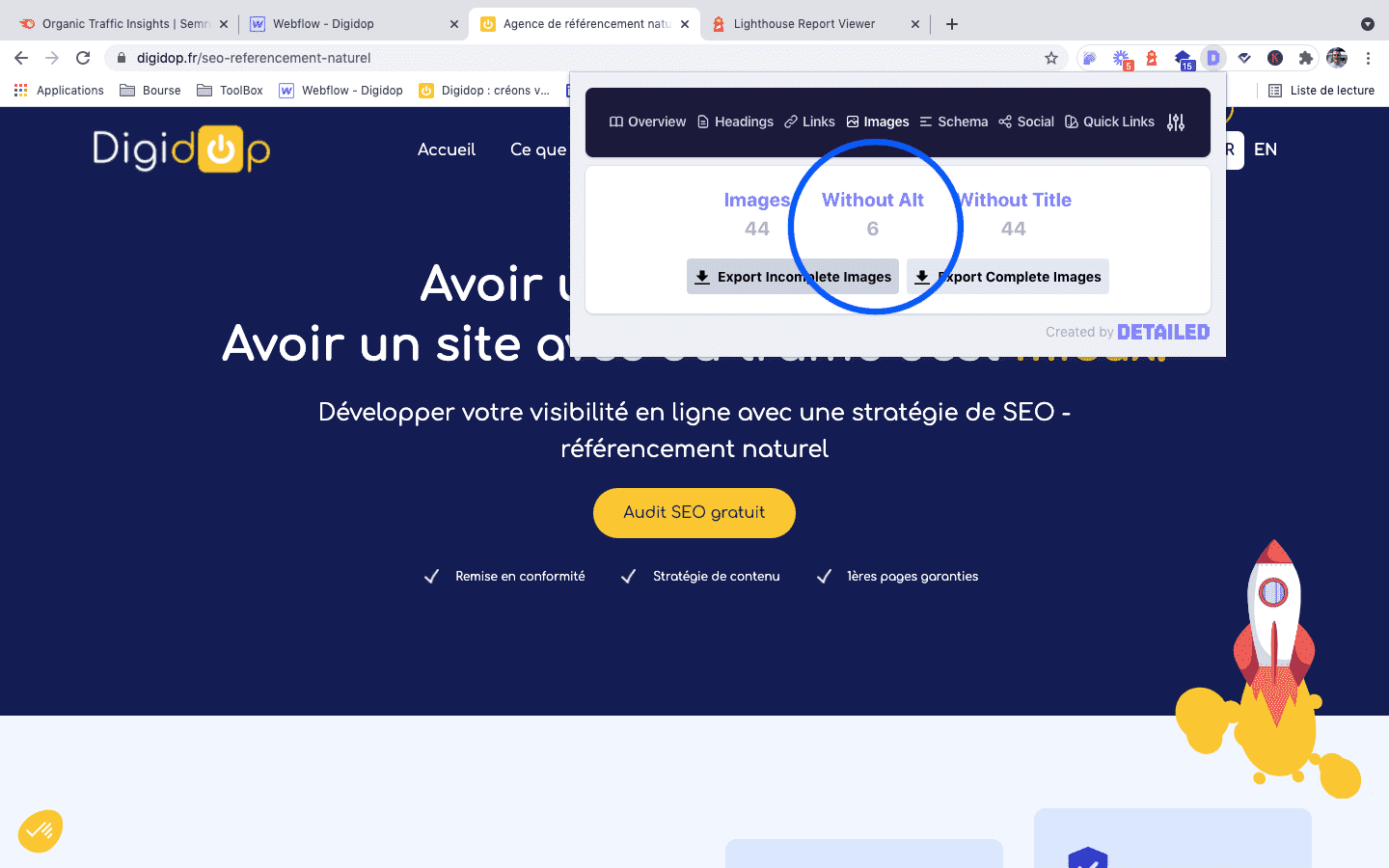 audit d'image wihout alt attribute