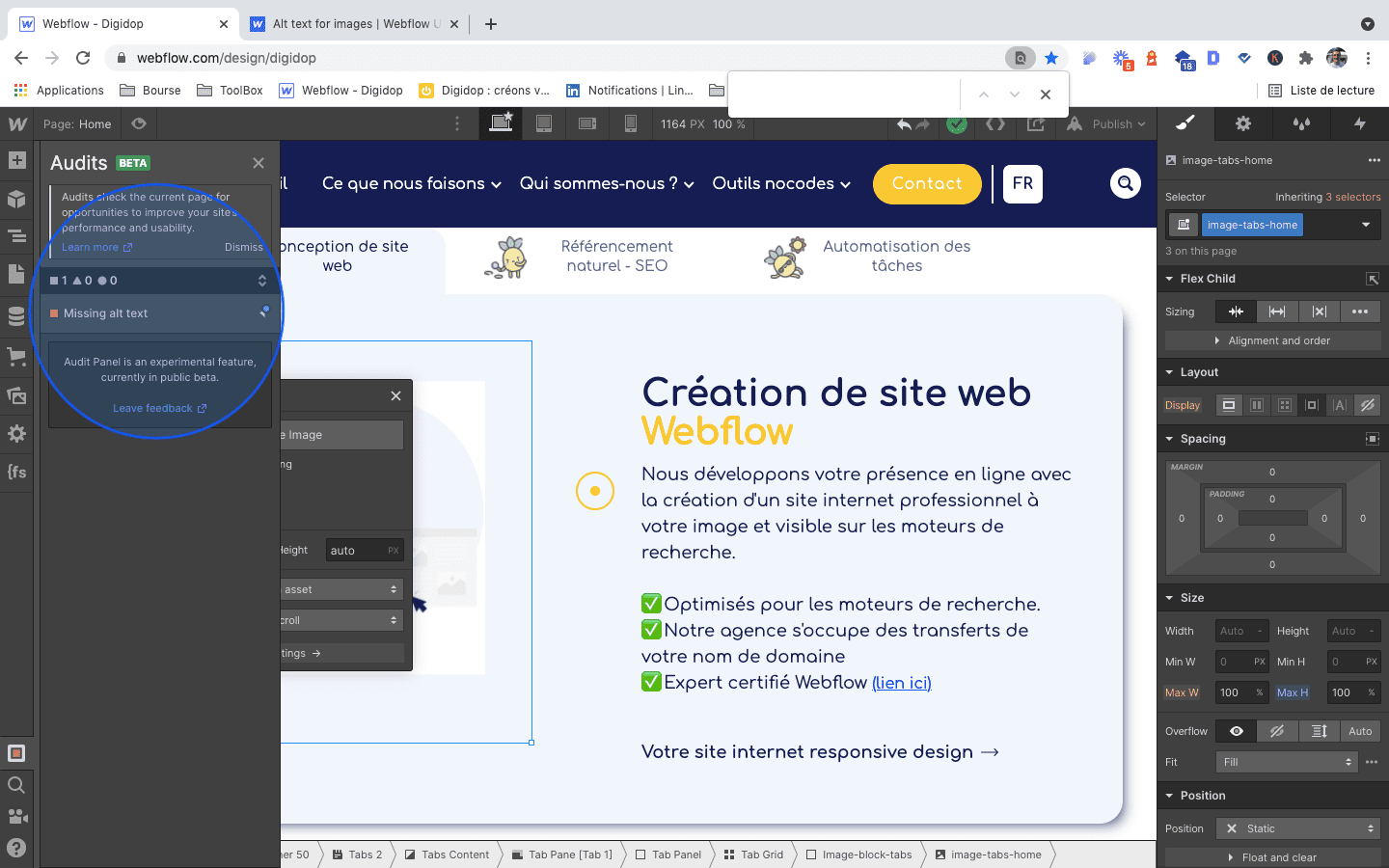 Rapport audits webflow
