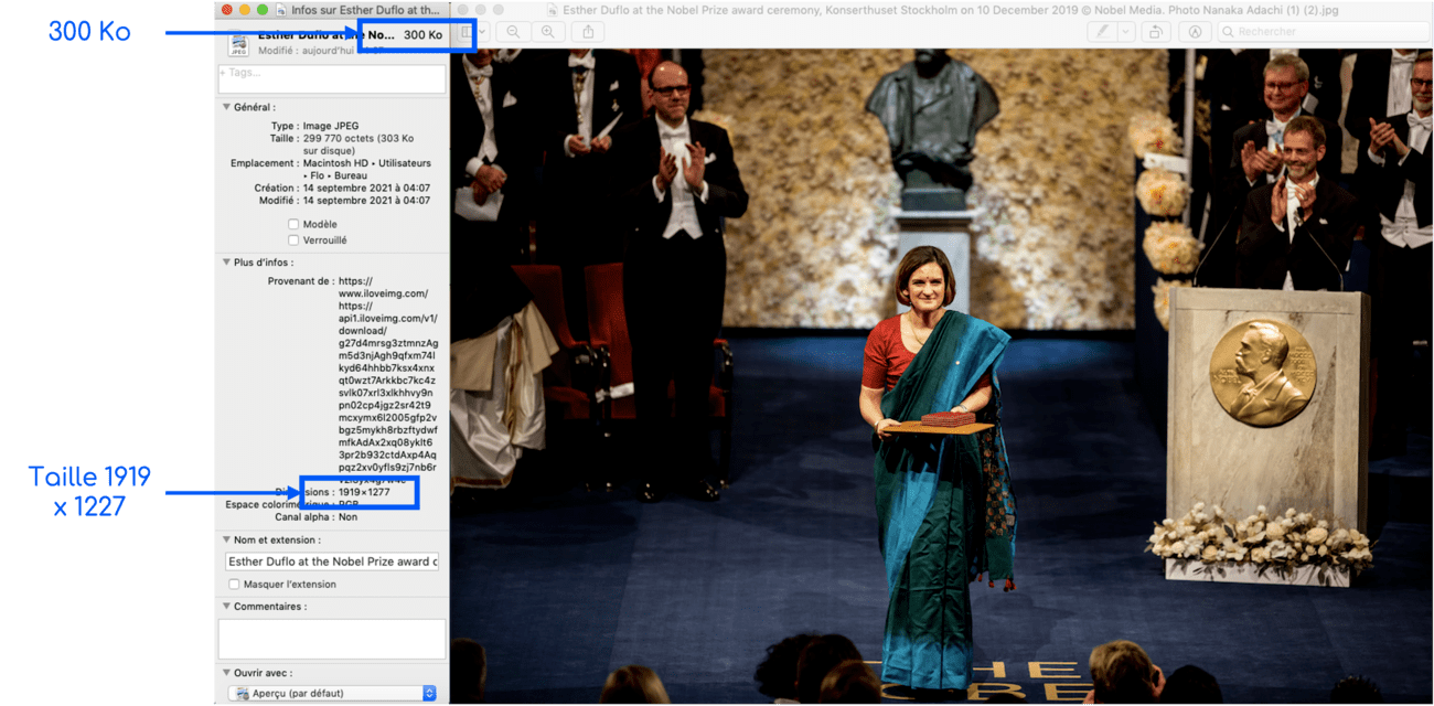 After reduce size files for the web result