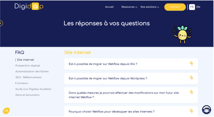 Exemple de page FAQ