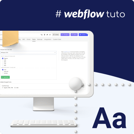 Interface custom font de webflow
