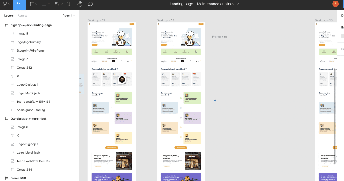 Mockup figma de la landing page