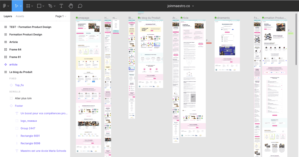 Mockup figma du site joinmaestro.co