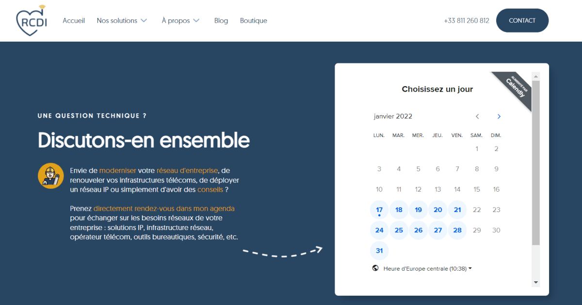 Embed Rendez-vous Calendly RCDI