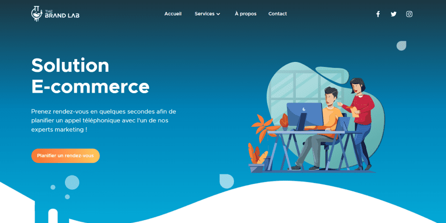 Page Solution E-commerce site vitrine webflow The Brand Lab