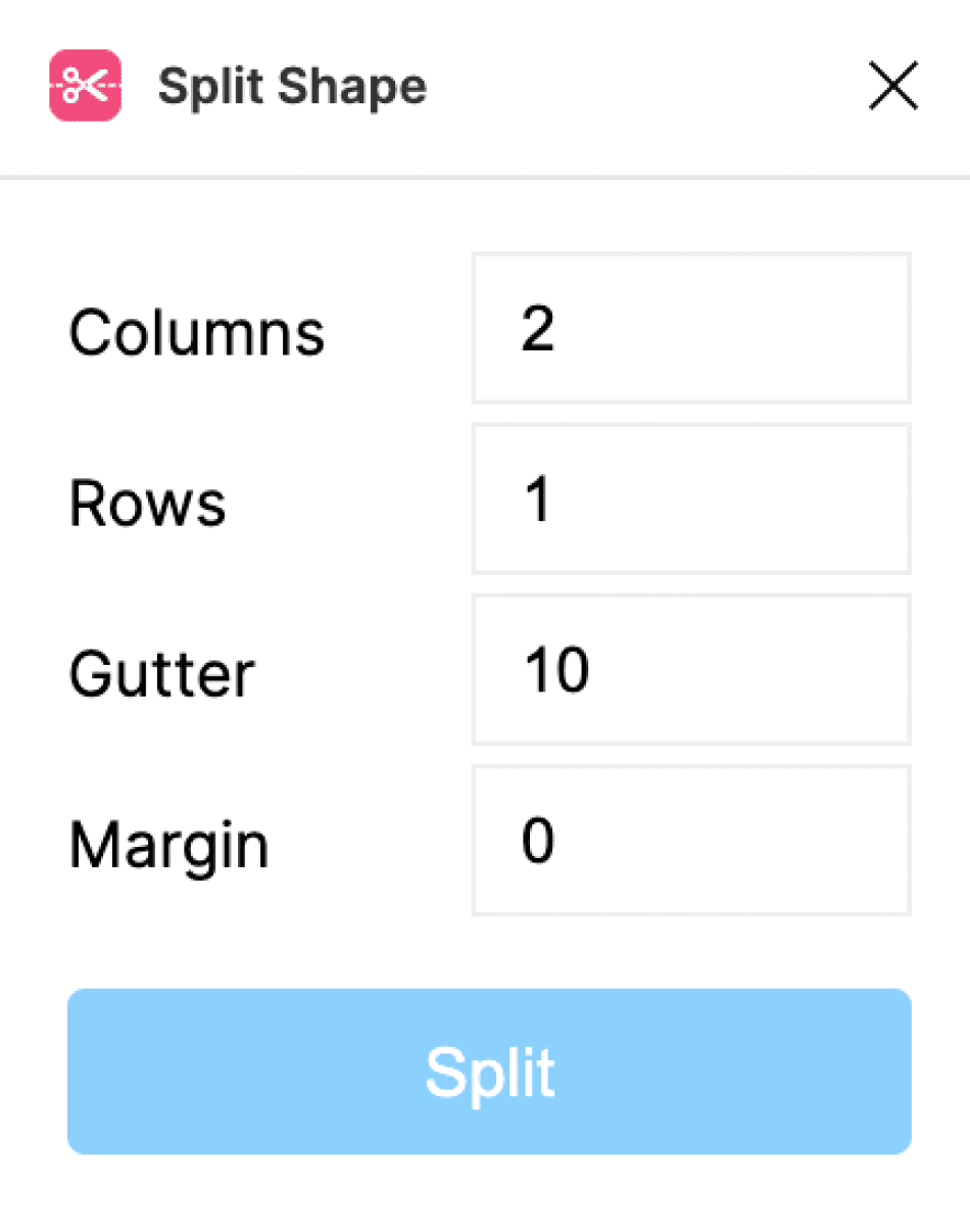 Screenshot outil figma plugin splite shape