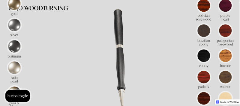 Screenshot site Webflow : Rojo Woodturning