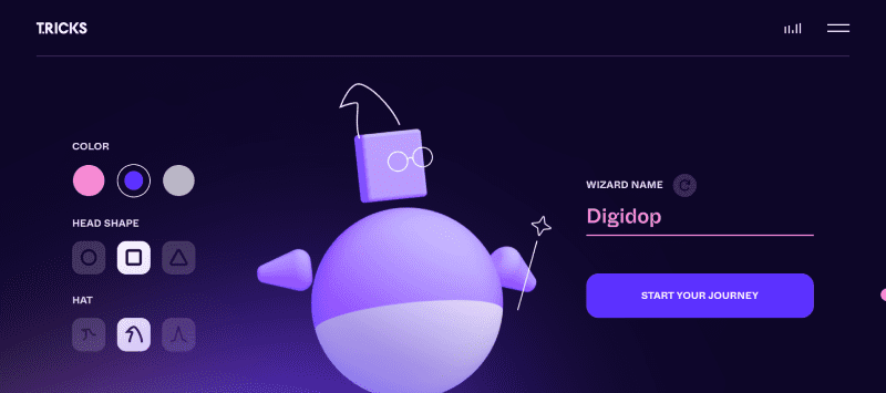Screenshot site Webflow : T.RICKS