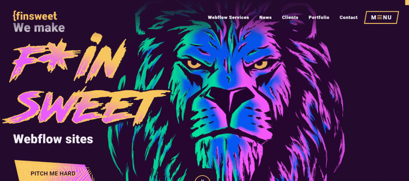 Screenshot site Webflow : Finsweet