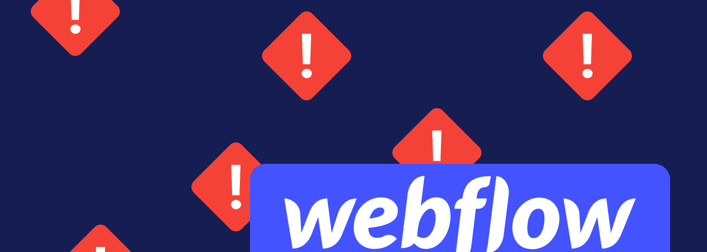 Logo Webflow avec des icônes d'erreurs