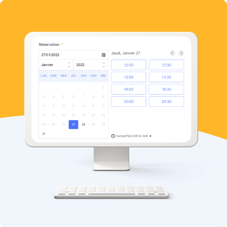 Ordinateur avec système de réservation jotform
