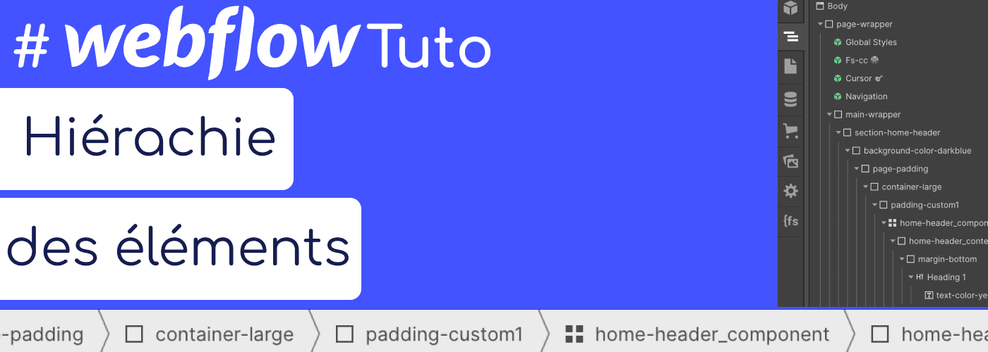 Présentation de la hiérarchie des éléments dans le navigator de Webflow