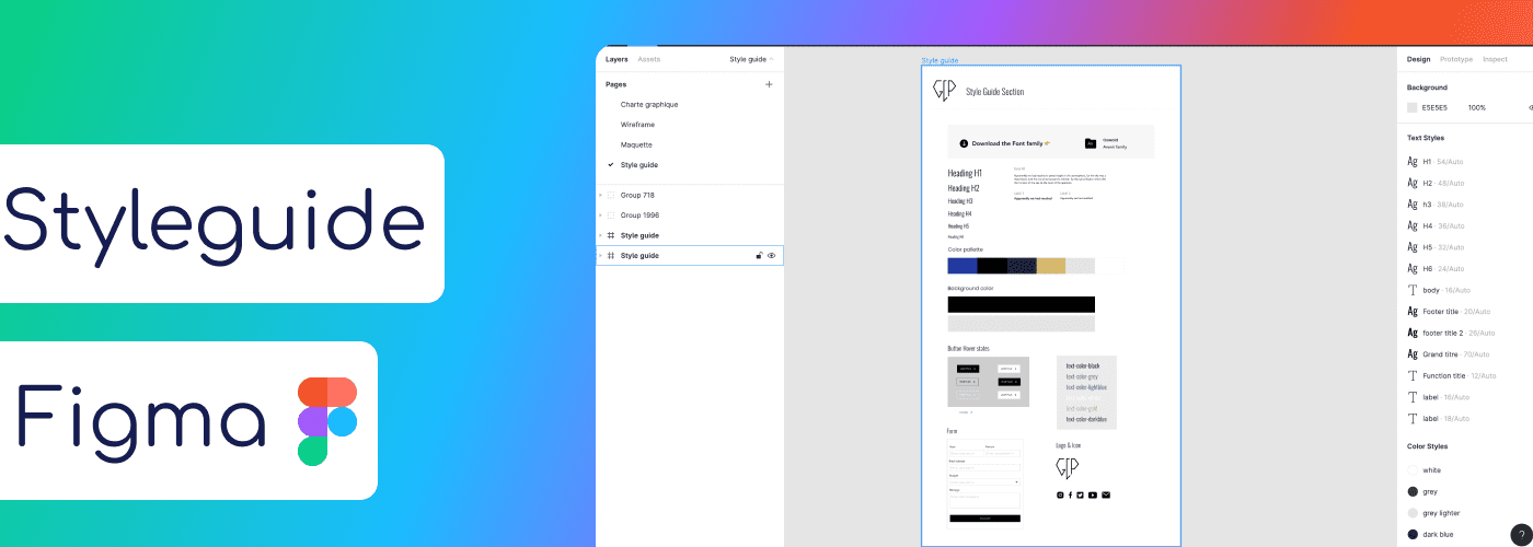 Exemple de Style Guide créé dans Figma