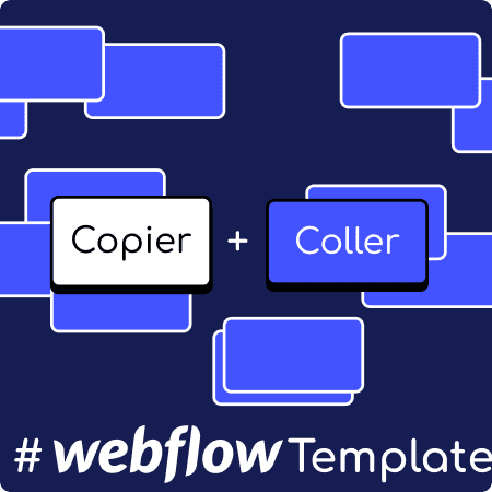 Webflow template avec texte copier + coller
