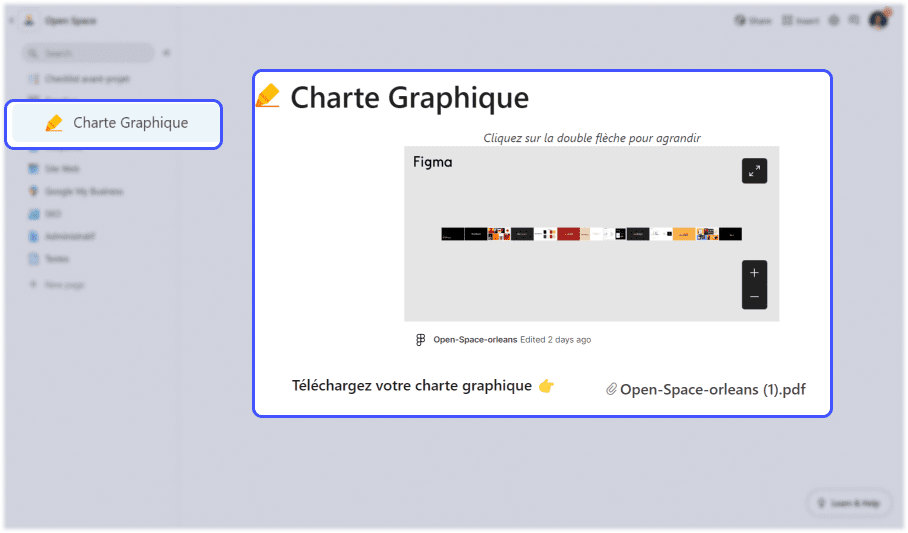 embed coda de charte graphique figma