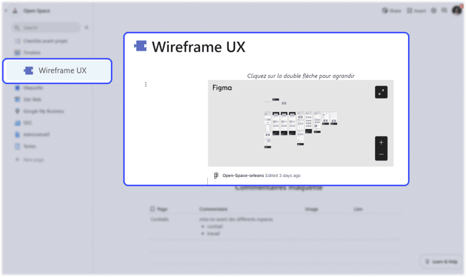 embed coda de maquette UX figma