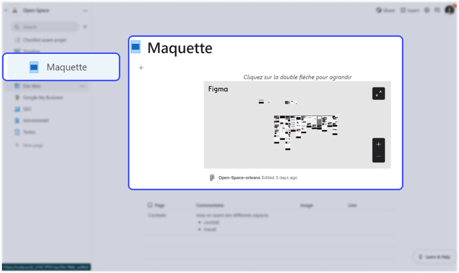 embed coda de maquette UX figma