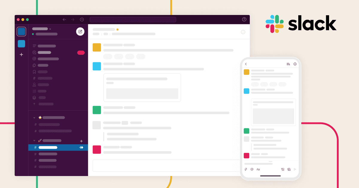 Visuel de l'interface slack avec Logo